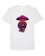 Funny Alien Tricou mânecă scurtă guler larg Bărbat Skater