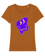 Trippy Smiley Tricou mânecă scurtă guler larg fitted Damă Expresser