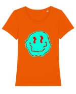 Trippy Smiley Tricou mânecă scurtă guler larg fitted Damă Expresser
