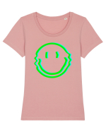 Trippy Smiley Tricou mânecă scurtă guler larg fitted Damă Expresser