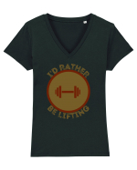 I'd Rather Be Lifting Tricou mânecă scurtă guler V Damă Evoker
