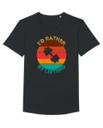 I'd Rather Be Lifting Tricou mânecă scurtă guler larg Bărbat Skater