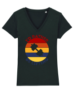 I'd Rather Be Lifting Tricou mânecă scurtă guler V Damă Evoker