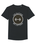 I'd Rather Be Lifting Tricou mânecă scurtă guler larg Bărbat Skater