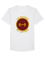 I'd Rather Be Lifting Tricou mânecă scurtă guler larg Bărbat Skater