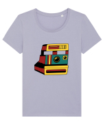 Aparat Foto Retro Vintage Tricou mânecă scurtă guler larg fitted Damă Expresser