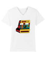 Aparat Foto Retro Vintage Tricou mânecă scurtă guler V Bărbat Presenter