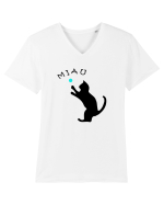 Cat silhouette  Tricou mânecă scurtă guler V Bărbat Presenter