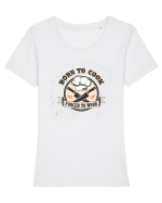 Born To Cook Forced To Work Tricou mânecă scurtă guler larg fitted Damă Expresser