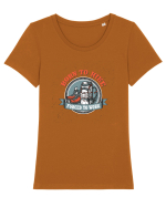 Born To Hike Forced To Work Tricou mânecă scurtă guler larg fitted Damă Expresser