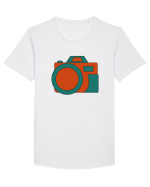 Aparat Foto Retro Vintage Tricou mânecă scurtă guler larg Bărbat Skater