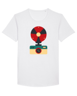 Aparat Foto Retro Vintage Tricou mânecă scurtă guler larg Bărbat Skater