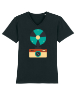 Aparat Foto Retro Vintage Tricou mânecă scurtă guler V Bărbat Presenter