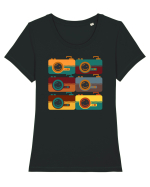Aparat Foto Retro Vintage Tricou mânecă scurtă guler larg fitted Damă Expresser