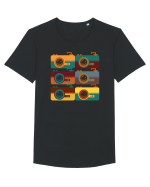 Aparat Foto Retro Vintage Tricou mânecă scurtă guler larg Bărbat Skater
