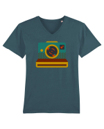 Aparat Foto Retro Vintage Tricou mânecă scurtă guler V Bărbat Presenter