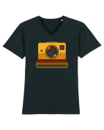 Aparat Foto Retro Vintage Tricou mânecă scurtă guler V Bărbat Presenter