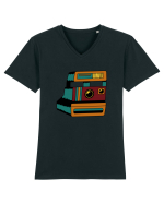 Aparat Foto Retro Vintage Tricou mânecă scurtă guler V Bărbat Presenter