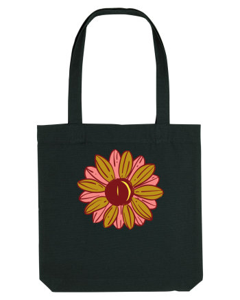 Retro Vintage Flower Black