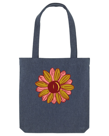 Retro Vintage Flower Midnight Blue