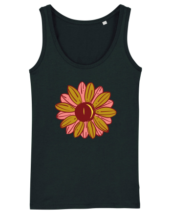 Retro Vintage Flower Black