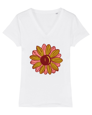 Retro Vintage Flower White