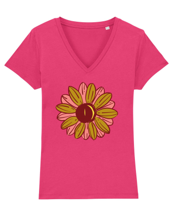Retro Vintage Flower Raspberry