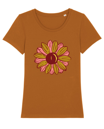 Retro Vintage Flower Roasted Orange