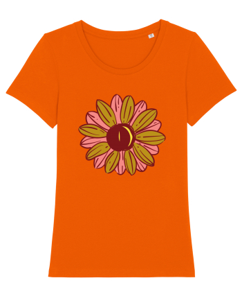 Retro Vintage Flower Bright Orange