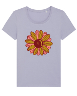 Retro Vintage Flower Tricou mânecă scurtă guler larg fitted Damă Expresser