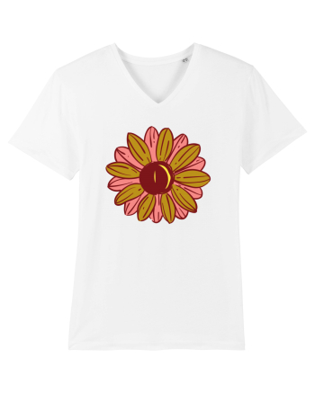 Retro Vintage Flower White