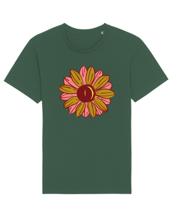 Retro Vintage Flower Bottle Green