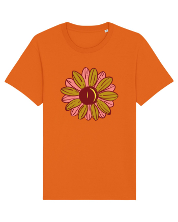 Retro Vintage Flower Bright Orange