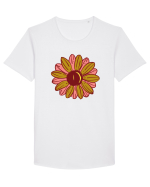 Retro Vintage Flower Tricou mânecă scurtă guler larg Bărbat Skater