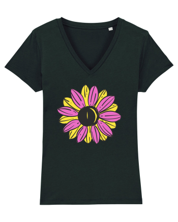 Retro Vintage Flower Black
