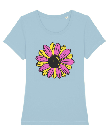 Retro Vintage Flower Sky Blue