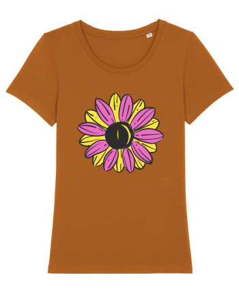 Retro Vintage Flower Roasted Orange