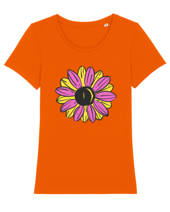 Retro Vintage Flower Bright Orange