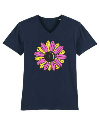 Retro Vintage Flower French Navy
