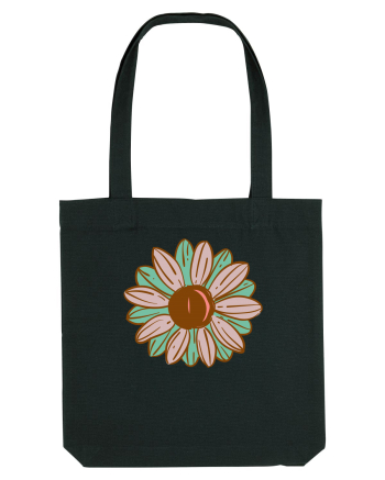 Retro Vintage Flower Black