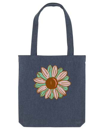 Retro Vintage Flower Midnight Blue