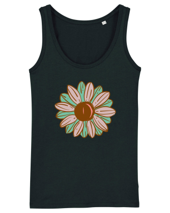 Retro Vintage Flower Black