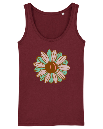 Retro Vintage Flower Burgundy