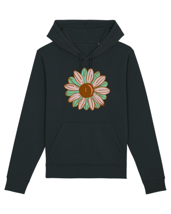 Retro Vintage Flower Black
