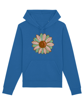Retro Vintage Flower Royal Blue