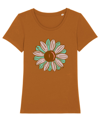 Retro Vintage Flower Roasted Orange