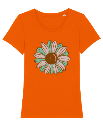 Retro Vintage Flower Bright Orange