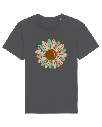 Retro Vintage Flower Anthracite