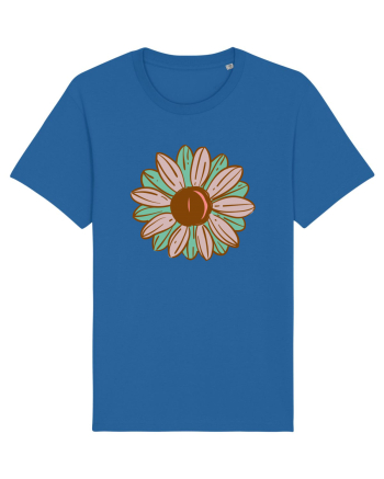 Retro Vintage Flower Royal Blue