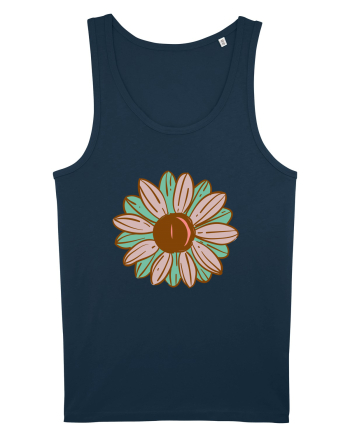 Retro Vintage Flower Navy